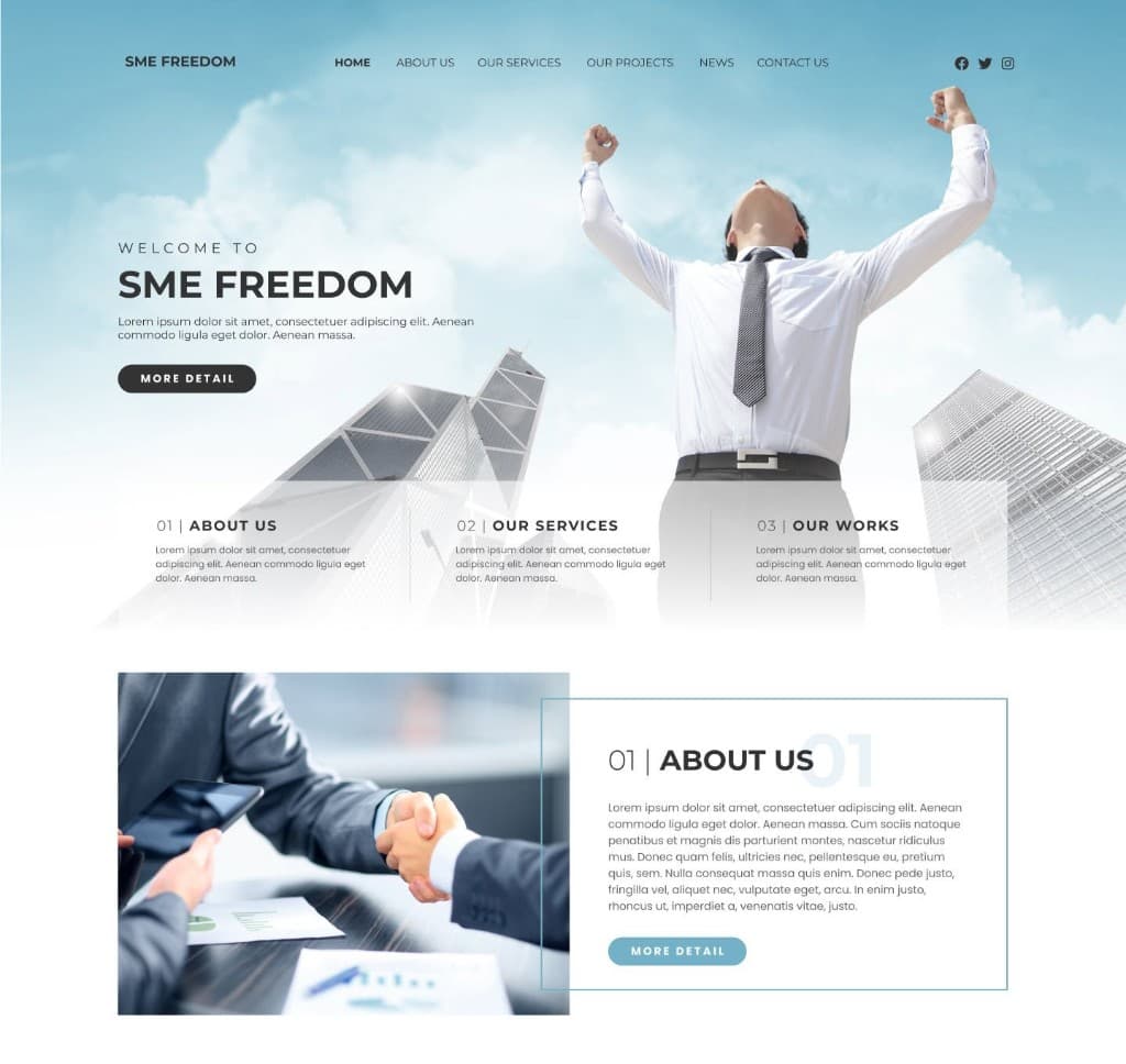 ผลงานเว็บไซต์ลูกค้า SME FREEDOM